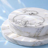 Sterling Silver Dragonfly Butterfly Cardinal Hummingbird Jesus Fish Lotus Daisy Sunflower Rose Faith Cross Bracelet