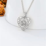 10K 14K 18K Gold Heart Personalized Photo Sunflower Pendant Necklace