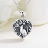 Sterling Silver Heart Rabbit Dog Cat Butterfly Dragonfly Hummingbird Wolf Urn Necklace for Ashes