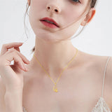 14K Gold Mother Daughter Pendant Necklace