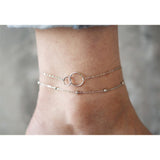 925 Sterling Silver Beaded Anklet Bracelet Multilayer Anklets for Women