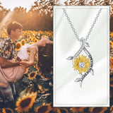 Personalized You are My Sunshine Necklace 10K/14K/18K Gold Sunflower Necklace for Women Heart Infinity Necklace Pendant Jewelry