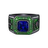 Sterling Silver Personalized Colorful Class High School  Graduation University College Ring for Men