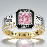 Sterling Silver Personalized Birthstone Class Ring Graduation Gifts for Women