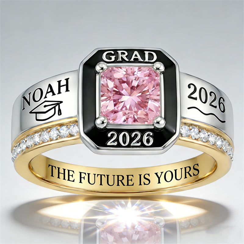 Sterling Silver Personalized Birthstone Class Ring Graduation Gifts for Women