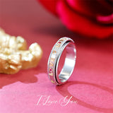 Love Fidget Ring Spinner Ring for Anxiety Women Men Girlfriend Daughter Teen Girl Real S925 Sterling Silver Band Ring