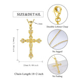 14K Gold Plated Cross Pendant Necklace for Women