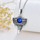 Sterling Silver Cubic Zirconia Shark Tooth Pendant Necklace