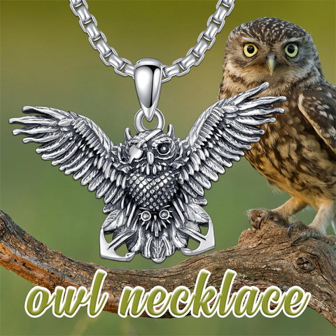 Sterling Silver Lion Tiger Satanic Goat Owl Scorpion Eagles Deer Pendant Necklace for Men