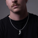 Sterling Silver Viking Dragon Eagle Wolf Animal Pendant Necklace for Men