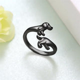 Sterling Silver  Dachshund Dog Adjustable Ring Gifts for Women Dog Lovers