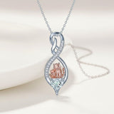 Sterling Silver 12 Month Birthstone Infinity Heart Animal Pendant Necklace Christmas Birthday Jewelry Gift