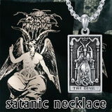 Sterling Silver Amulet Baphomet Protection Pendant Necklace with Engraveds
