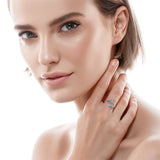 Sterling Silver Turquoise Butterfly Open Adjustable Spoon Ring