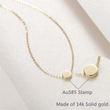 14K Gold Round Small Coin Pendant Necklace