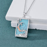 Sterling Silver Turquoise Empress The Lovers  The Moon Wheel Of Fortune The Sun Tarot Card Pendant Necklace
