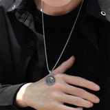 Sterling Silver Memento Mori Pendant Necklace for Men