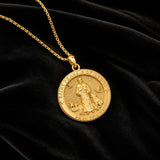 Patron Saint Medal Gold Plated Catholic Pendant Christian Religious Necklace Amulet Jewelry