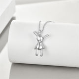 odoo Necklace Sterling Silver Witch Voodoo/Evil Bunny Pendant Gothic Jewelry Gifts for Women Girls