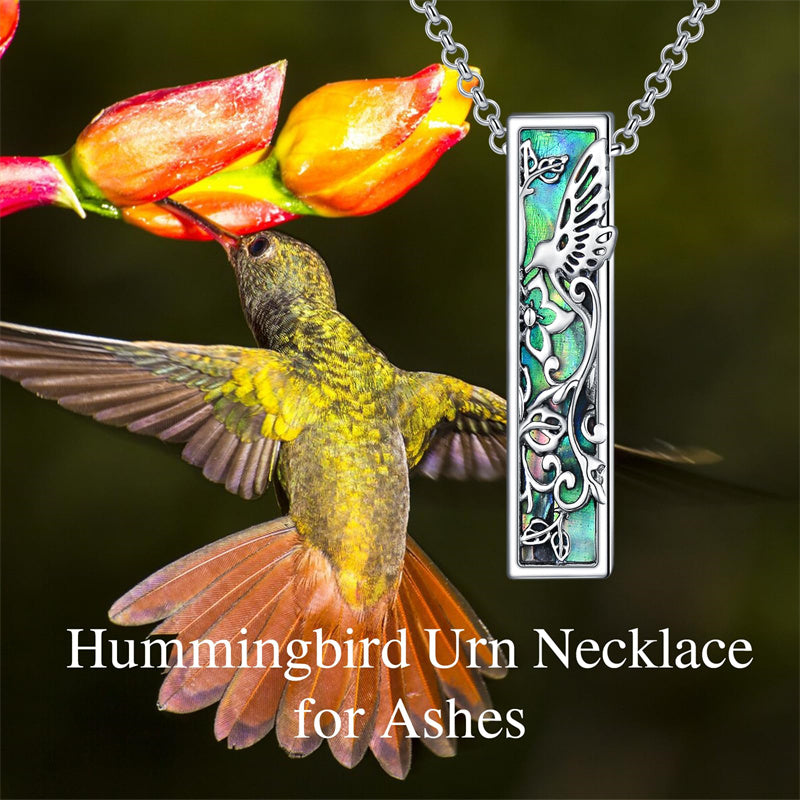 Sterling Silver 3D Bar Turquoise Tree of Life Urn Necklace for Ashes