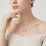 Sterling Silver Bunny Girl Pendant Necklace With Engraved Always in My Heart