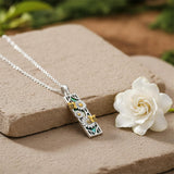 Sterling Silver Abalone Shell Bar Cardinal Bee Butterfly Hummingbird Dragonfly Phoenix Pendant Necklace for Women