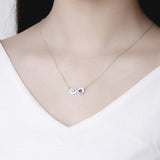 14K Gold 2  Simulated Birthstone Personalized Engraved Pendant Necklace for Women