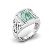 Sterling silver 10K 14K 18K Gold Emerald Cut 4 Carat Mens Gemstone Engagement Ring Promise Ring for Men