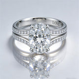 Sterling Silver 10K 14K 18K Gold Personalized Engraved Moissanite Wedding Engagement Promise Band Ring