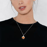 Stainless Steel Round Customized Engraved  Photo Pendant Necklace