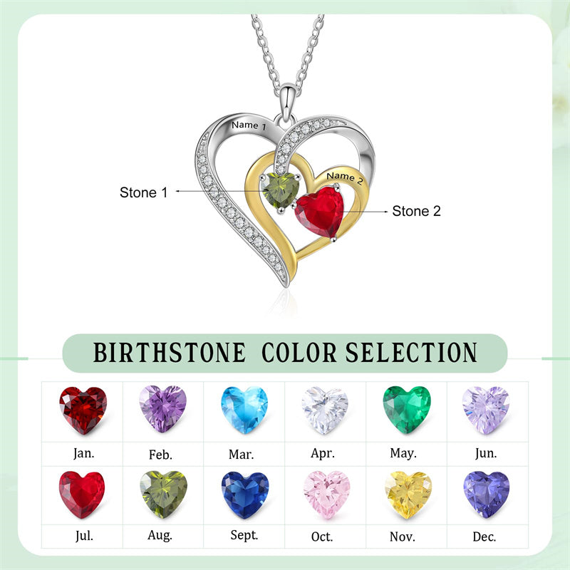 Sterling Silver Personalized Name Birthstone Mothers Necklace for Women