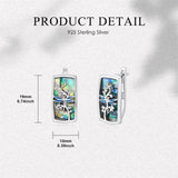 Sterling Silver Abalone Shell Mountain Cat Dog Fox Dragonfly Hummingbird Earring