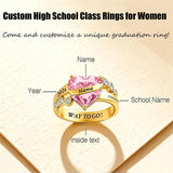 Copper Custom Birthstone  Name  Class Ring for Women