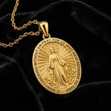 Patron Saint Medal Gold Plated Catholic Pendant Christian Religious Necklace Amulet Jewelry