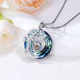 Sterling Silver Mustard Seed Black Cat Hummingbird Cross and Mountain Mountain Turquoise Sun and Moon Pendant Necklace