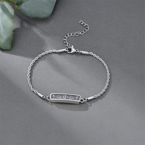 Sterling Silver Bee Celtic Knot Hummingbird Rose Sunflower Bar Urn Bracelet for Ashes