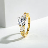 Sterling Silver 3 Stone 3CT/5CT Moissanite Engagement Ring Promise Anniversary Ring for Women
