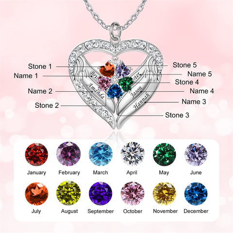 Copper Sterling Silver Simulated Birthstone Name Pendant Necklace for Mom