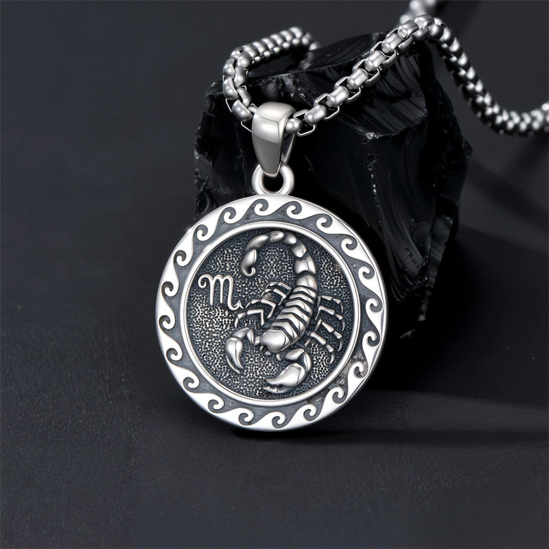 Sterling Silver 12 Zodiac Astrology Horoscope Pendant Necklace