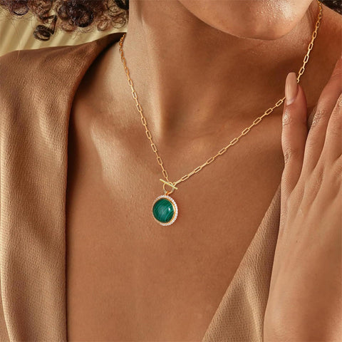 Sterling SilverTurquoise Red Coral Lapis Lazuli Malachite Paperclip Chain Necklace