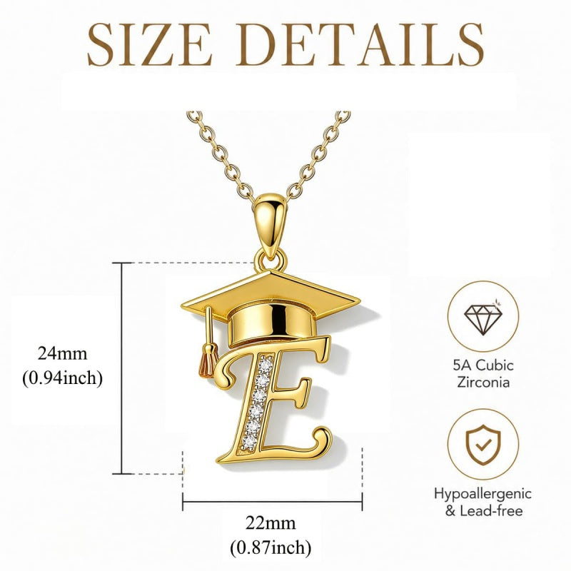 Initial  Graduation 14K Gold Plated Inspiring Grad Pendant Necklace Graduations Jewelry Gifts
