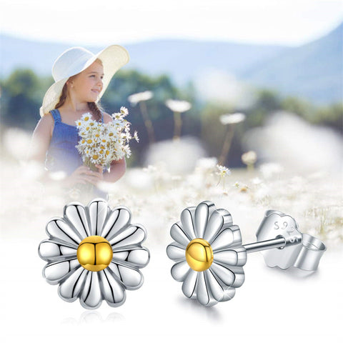 Daisy Stud Earrings 925 Sterling Silver Daisy Flower Earrings Daisy Gift for Women