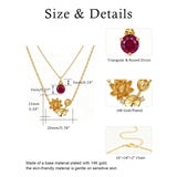 14K Gold Birthstone Birth Flower  Pendant Necklace Birthday Jewelry Gifts for Women