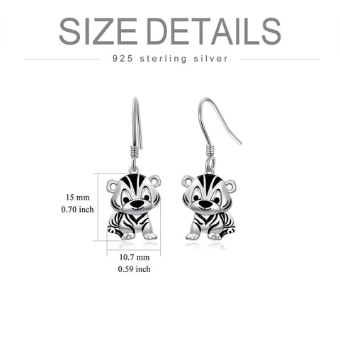 Sterling Silver Tiger Red Panda Elephant  Red Cardinal Dangle Earrings