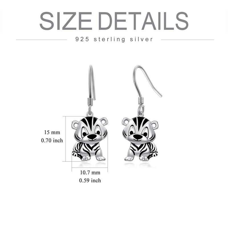Sterling Silver Tiger Red Panda Elephant  Red Cardinal Dangle Earrings