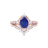 Sterling Silver 10K 14K 18K Gold Pear Shaped Gemstone Engagement Ring