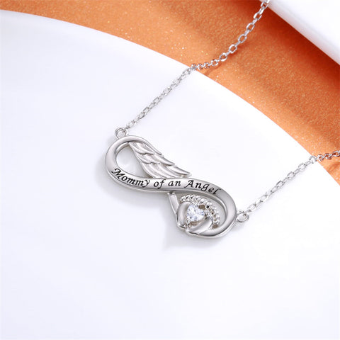 Miscarriage  Necklace Loss of Pregnancy Rings 925 Sterling Silver Infant Loss Mommy of an Angel Memorial Jewelry Sympathy Gift for Women Mom