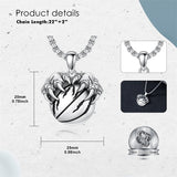 Sterling Silver Bear Claw Basketball Baseball Football Sports Pendant Necklace for Men