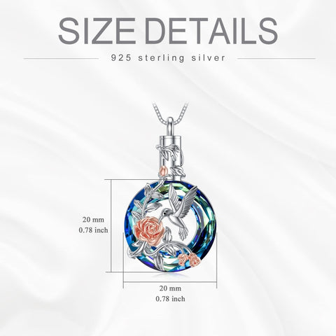 Sterling Silver Cross Hummingbird Cardinal  Rose Sunflower Urn  Necklace for Ashes Cremation Jewelry