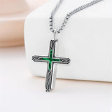 Sterling Silver Obsidian Lapis Lazuli Tigers Eye Turquoise Celtic Knot & Cross Urn Necklaces for Ashes